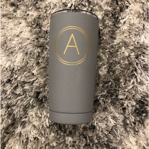 “A” Initial Gray Kirklands Stainless Steel Tumbler Cup (NEW)